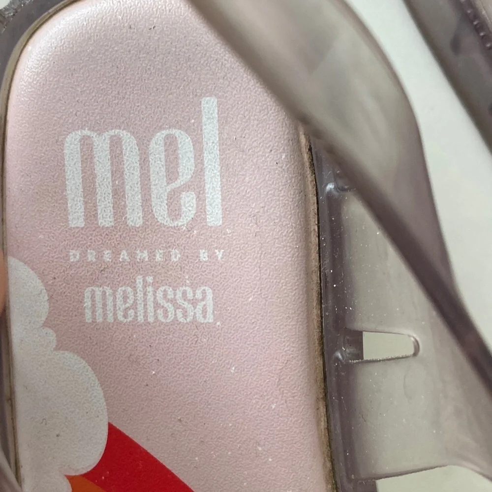 Mini Melissa Unicorn Jelly Sandals - Clear and Rainbow Sz 1